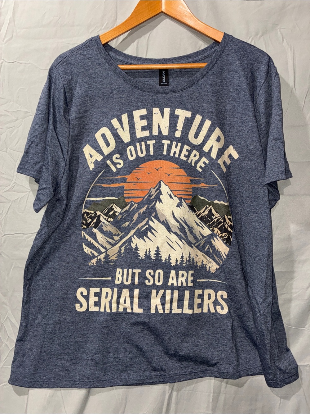 NWOT Casual Graphic Mountain Tee - Blue